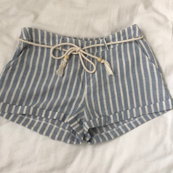 Striped Beach Shorts with String Belt - Picture 2 of 5